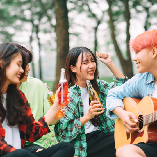 people sitting drinking