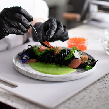 fancy plated food caviar