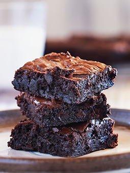 Stack of chocolate brownies